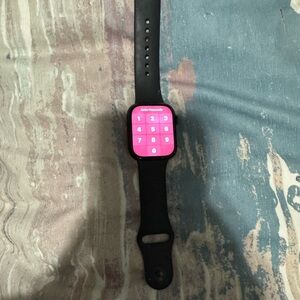 Apple Black Smartwatch with Pink Display